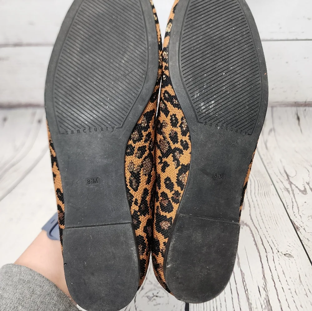 Sanctuary Brown Black Leopard Print Flats Size‎ 8 1/2